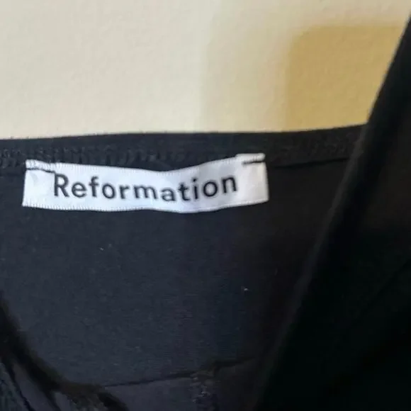 Reformation Dress Braun Sleeveless V-Neck Bodycon Midi Black Women's Size S - Picture 4 of 8